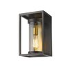 Z-Lite Dunbroch 1 Light Outdoor Wall Sconce, Deep Bronze + Outdoor Brass & Clear 584S-DBZ-OBS